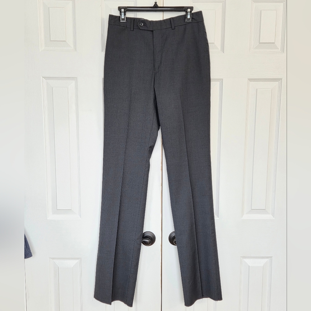 TOMMY HILFIGER GRAY & BLUE STRIPED WOOL DRESS PANTS 30 Waist